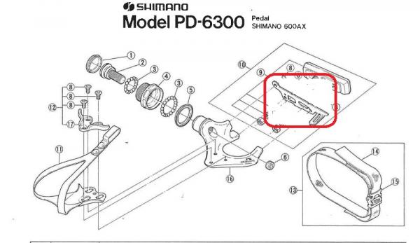 PEDALPLATTE SHIMANO PD-6300, RECHTS